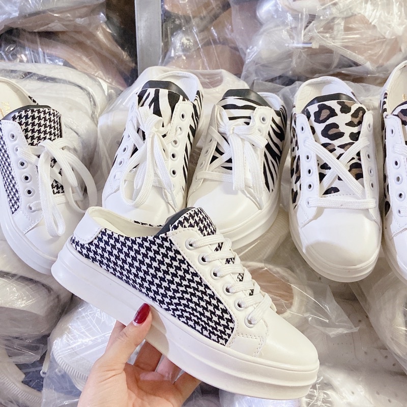 Giày lười nữ/ sục thể thao siêu xinh/Sneaker hot hở gót đế bằng bánh mì 3cm vải canvas( Freeship - Ảnh thật).