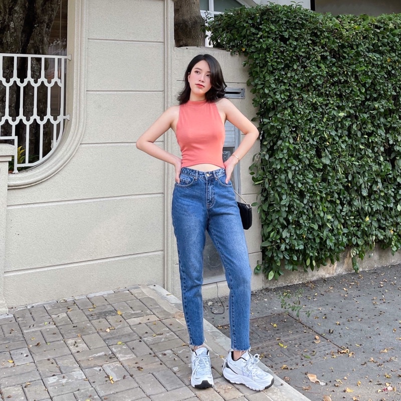 Quần Mom Jeans Cắt Lai