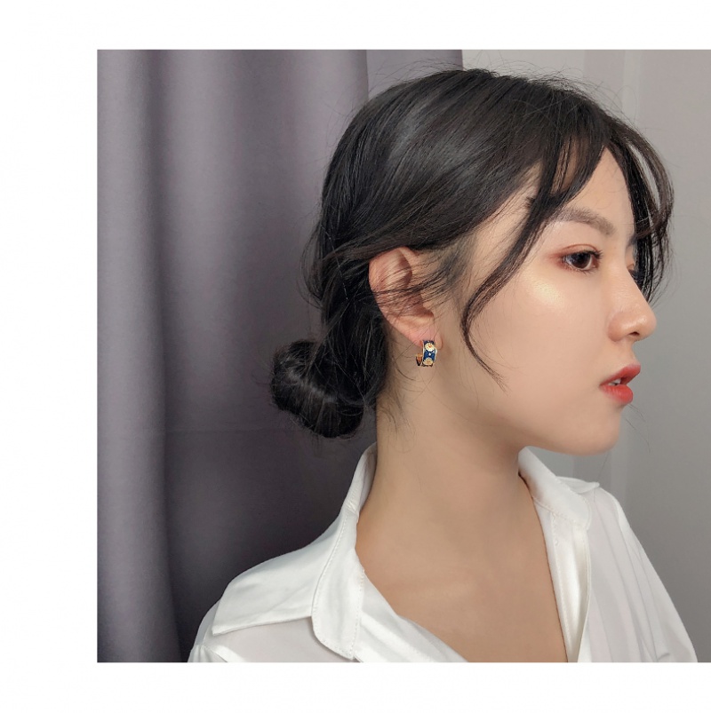 Bông Tai Mạ Bạc Mặt Hoa Cúc Phong Cách Retro