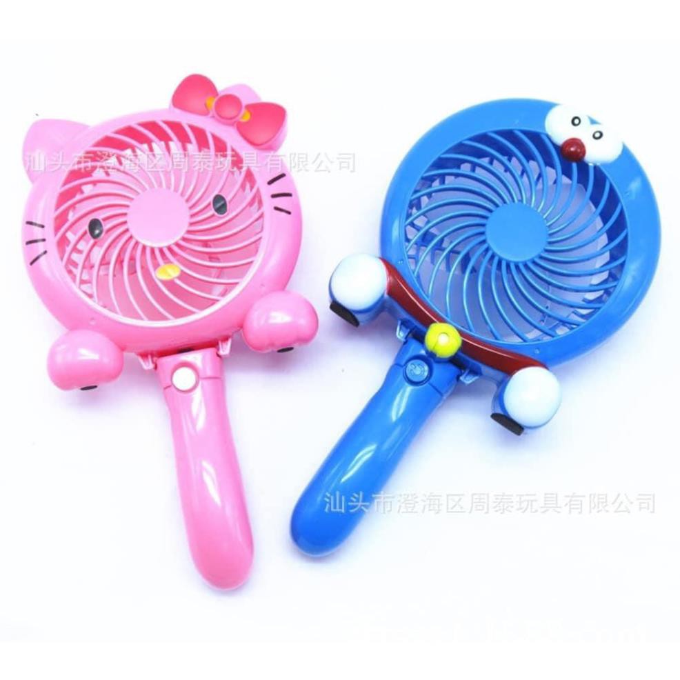 QUẠT CẦM TAY GẬP GỌN HELLO KITTY & DOREAMON TIỆN LỢI [HOT]