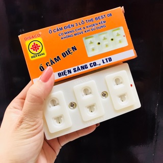Ổ 3 lỗ Cắm có màng che Điện Sáng