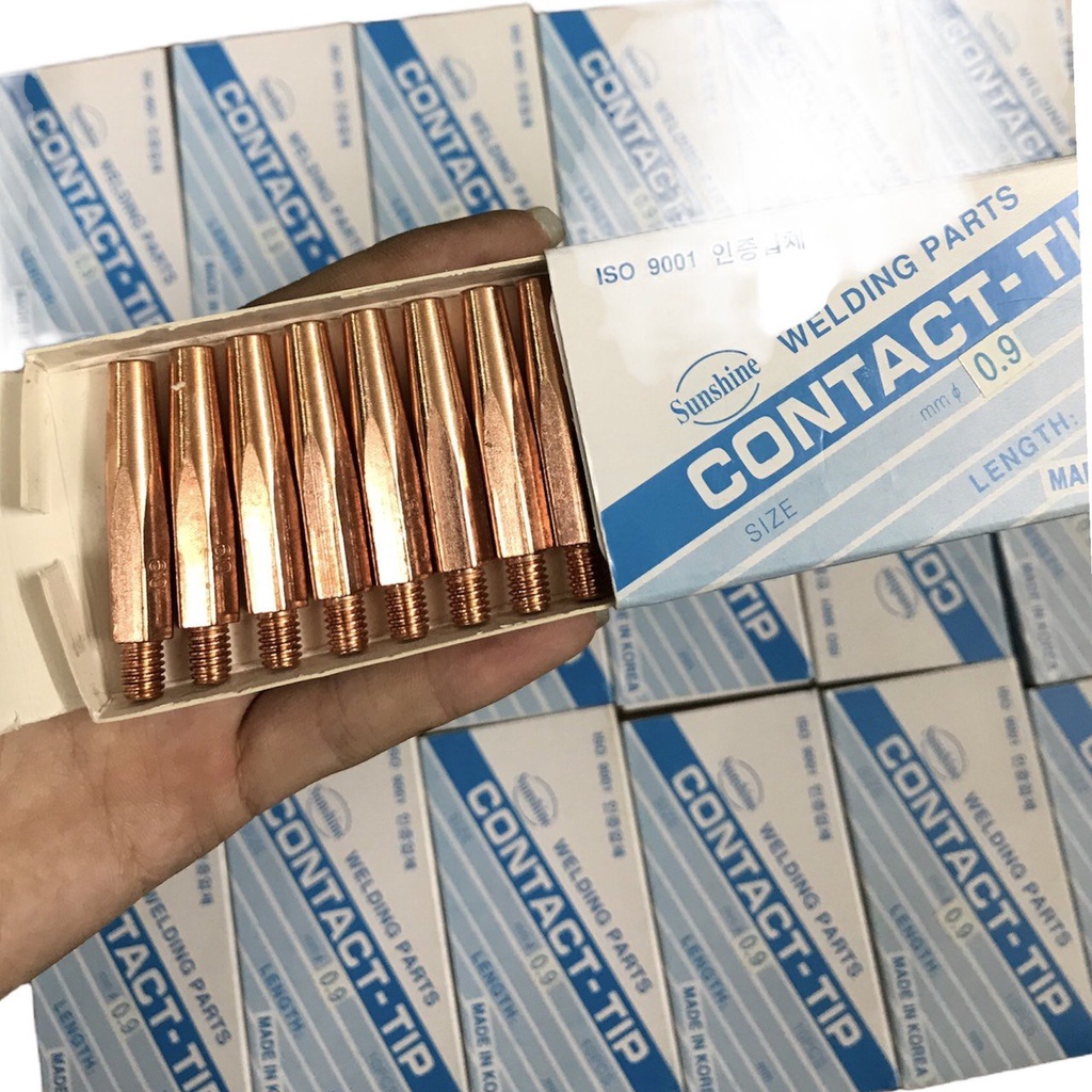 1 hộp 10 Bép hàn mig Korea m6*45*0.8 loại đẹp