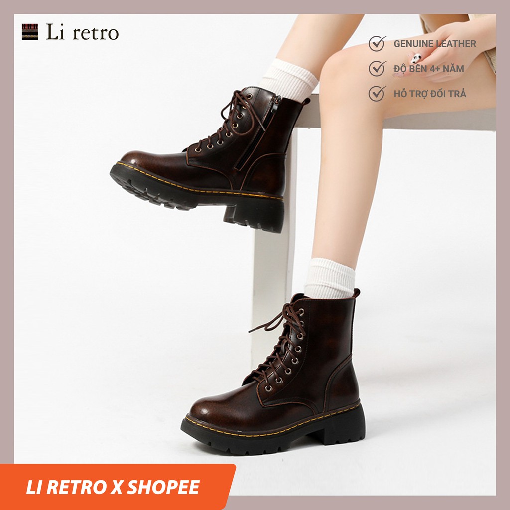 [Pre-order] Giày da nữ vintage da bò thật MZDL - Dr Boots 4.5 | BigBuy360 - bigbuy360.vn