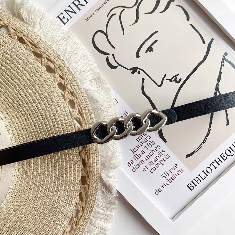 Belt đai váy KHÓA XOẮN Đai quần bản nhỏ đục sẵn lỗ Yams Closet