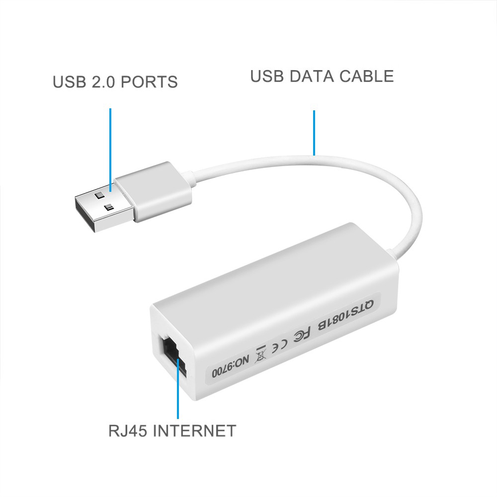 Cáp chuyển đổi LAN USB 2.0 sang Ethernet 10 / 100 RJ45 100Mbps