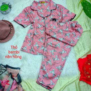 Đồ bộ mặc nhà pijama lụa satin cao cấp