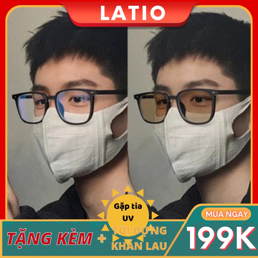 Kính mát Nam Nữ LATIO thời trang cao cấp 2022 thiết kế đơn giản kết hợp tròng kính đổi màu khi gặp tia UV KM60