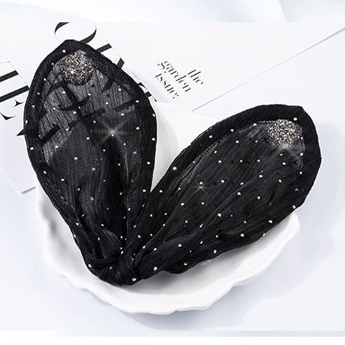 Kẹp Tóc Vải Màu Đen Thời Trang Mùa Hè dây buộc tóc hoa