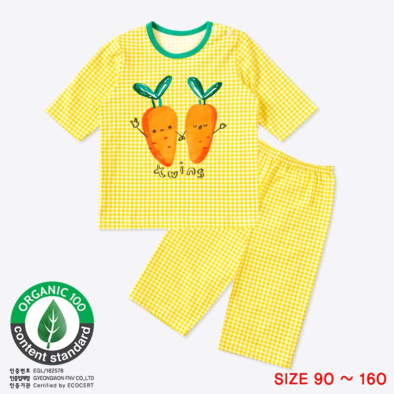 Đồ bộ lửng quần áo thun cotton mịn mặc nhà mùa hè cho bé gái Unifriend Hàn Quốc U2026