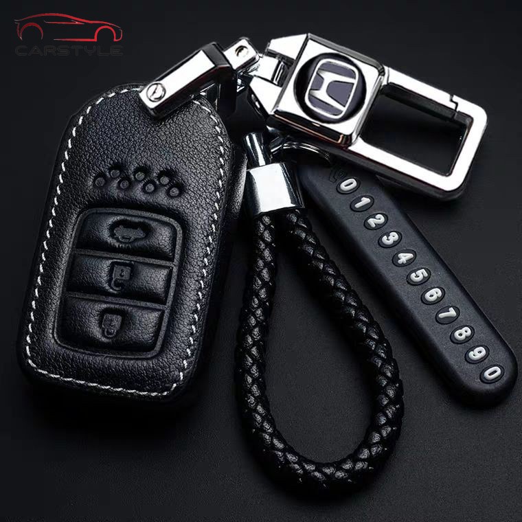 Bao da dành cho chìa khóa xe hơi Honda Hrv Jazz Brv Crv City Accord Civic