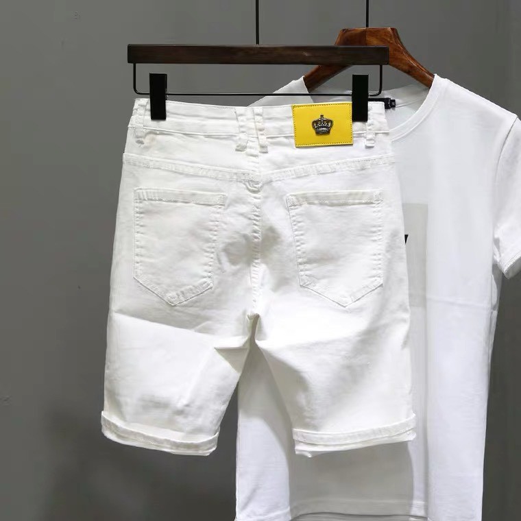 Quần bò jean nam, quan short jean ngắn, quần lững màu trắng cao cấp  2021 QJNA03
