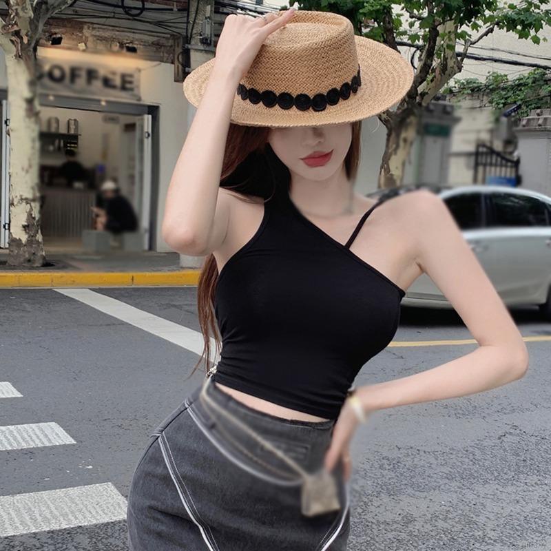 Áo Hai Dây Dáng Ngắn Phong Cách Hàn Quốc Thời Trang Mùa Hè Cho Nữ