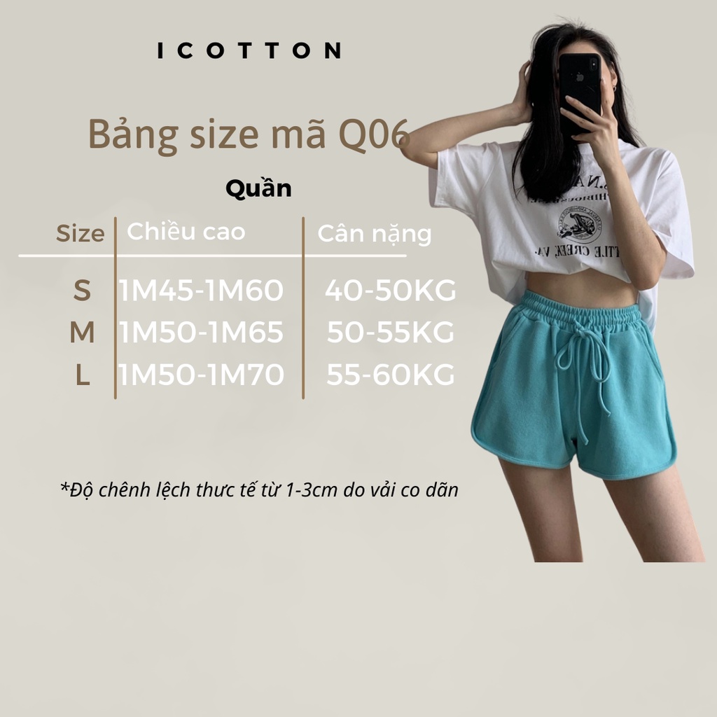 Quần đùi nữ cạp cao ống rộng ♥️iCoton♥️ quần đùi thun nữ thể thao mặc nhà chất cotton da cá mát mẻ , cao cấp có viền | BigBuy360 - bigbuy360.vn