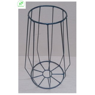 Kệ Sắt Đỡ Chậu Hoa - Lồng đèn sắt, ĐK1 = 18cm, ĐK2 = 15cm, Chiều Cao 36cm, Màu Đen