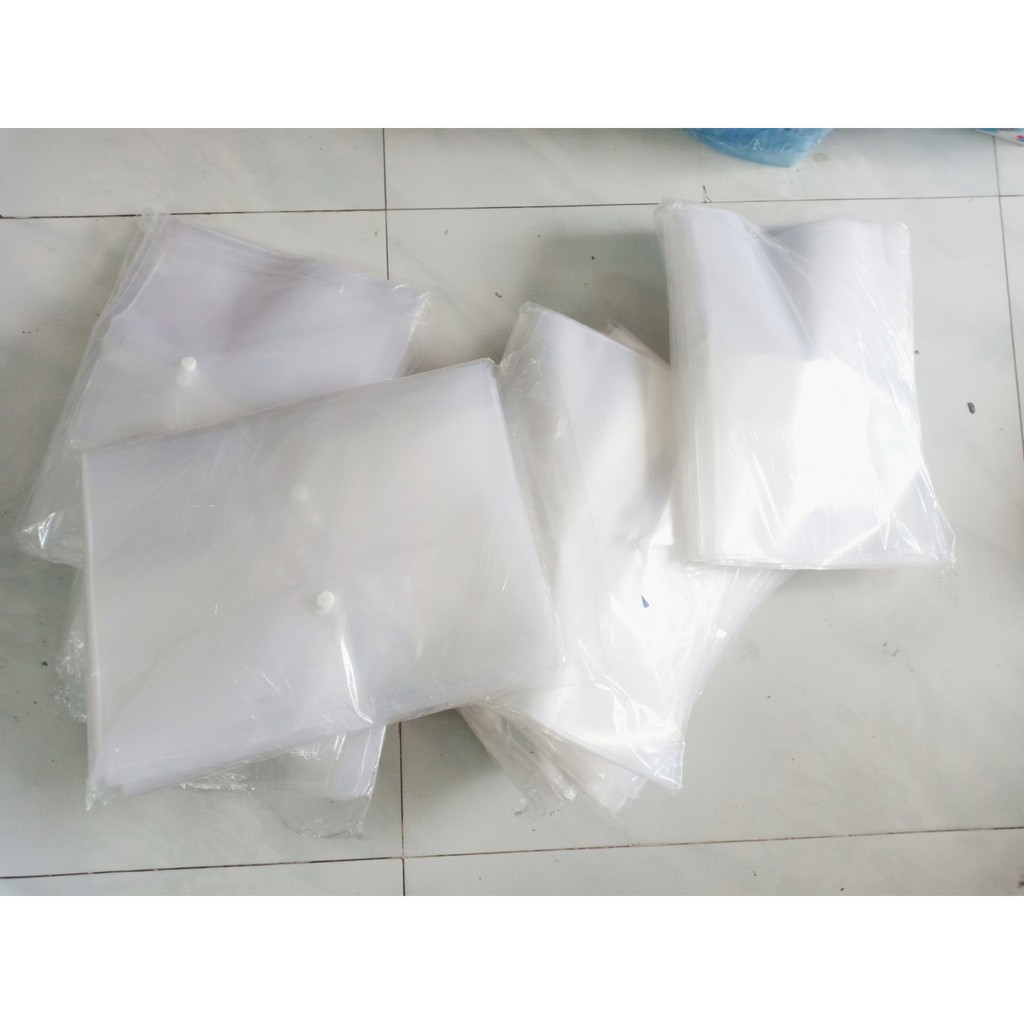 Túi khuy trắng/ clear bag trắng / túi đựng bài kiểm tra / file đựng tài liệu trắng tinh dầy đẹp có thể in mua về in lên