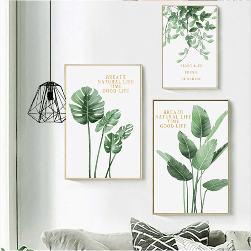Tranh vải canvas không khung treo trang trí tường in hình cây xanh