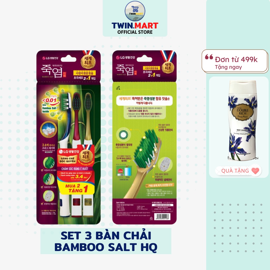 Bộ 3 Bàn Chải Răng Bamboo Salt Shirinnee - Cho răng ê buốt – TPHCM - Thương hiệu Hàn Quốc