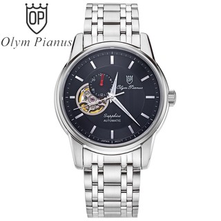 Đồng hồ nam dây kim loại mặt kính chống xước Automatic Olym Pianus OP990-163 OP990-163AMS đen