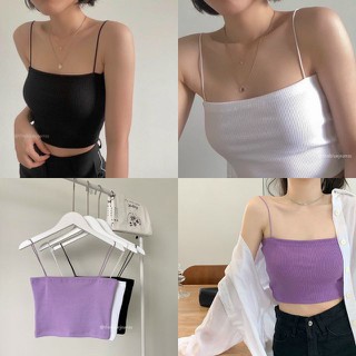 Áo hai dây sợi bún crotop - áo 2 dây
