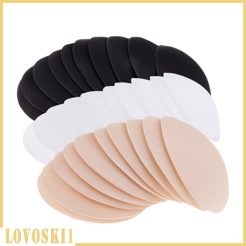 [LOVOSKI1]5 Pairs Women Bikinis Round Bra Pad Inserts Sponge Push Up  Swimwear White