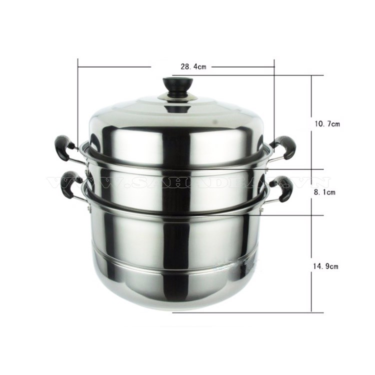 NỒI HẤP INOX 3 TẦNG ĐA NĂNG ĐUN ĐƯỢC BẾP ĐIỆN TỪ