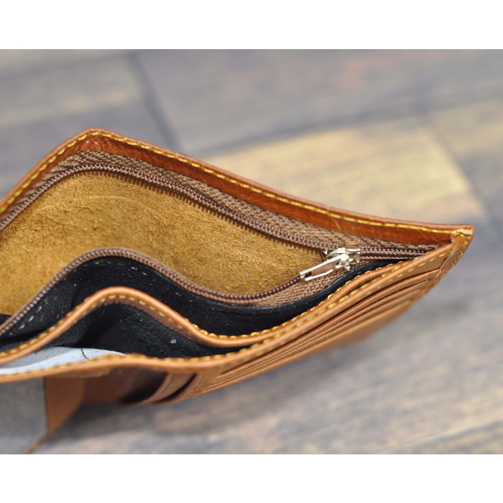 Ví da bò nguyên miếng BH - 1 năm, ví nam dáng đứng. VN-001