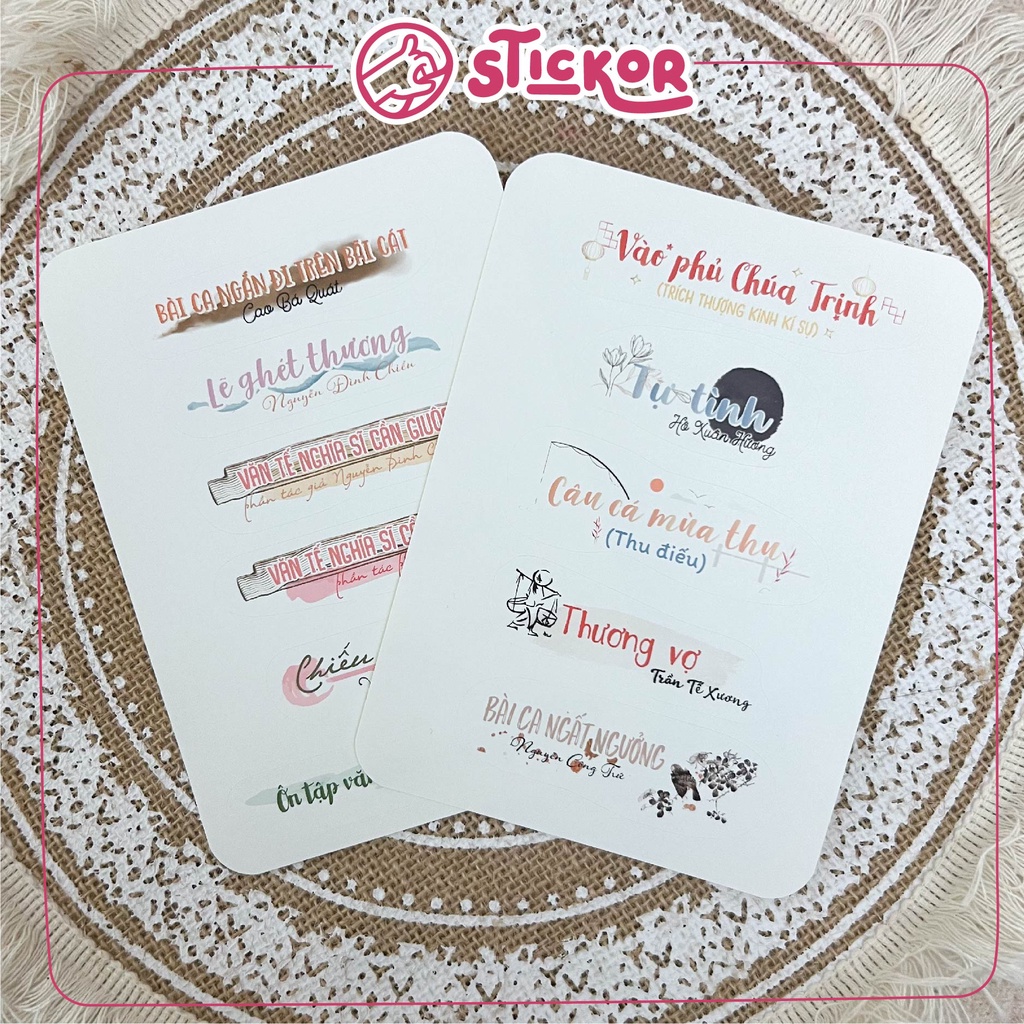 Sticker tựa bài Ngữ văn lớp 11