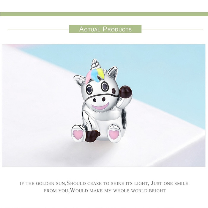 BAMOER Vòng Tay Bạc 925 DIY Mặt Hình Hạt Dẻ Nhiều Màu Dễ Thương BSC041