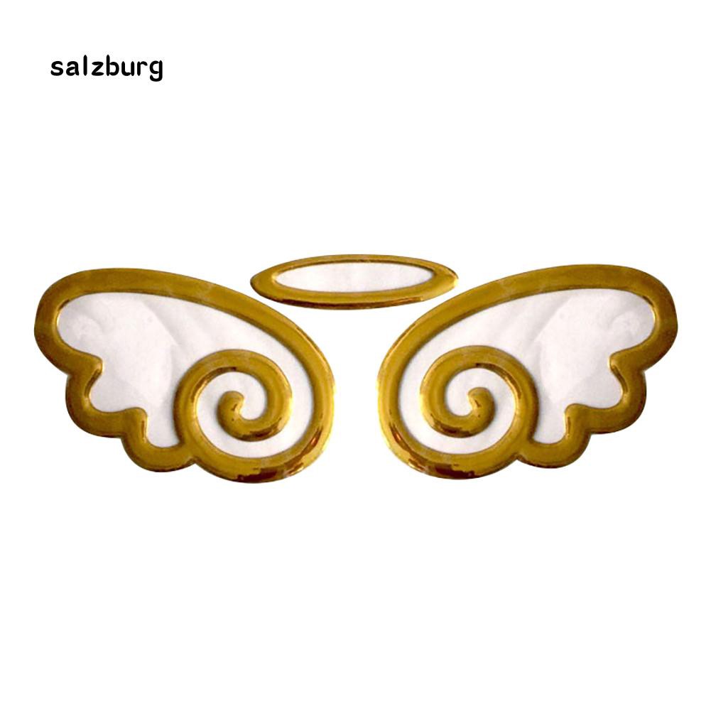 Hình logo 3D dán trang trí xe hơi họa tiết đôi cánh thiên thần bắt mắt