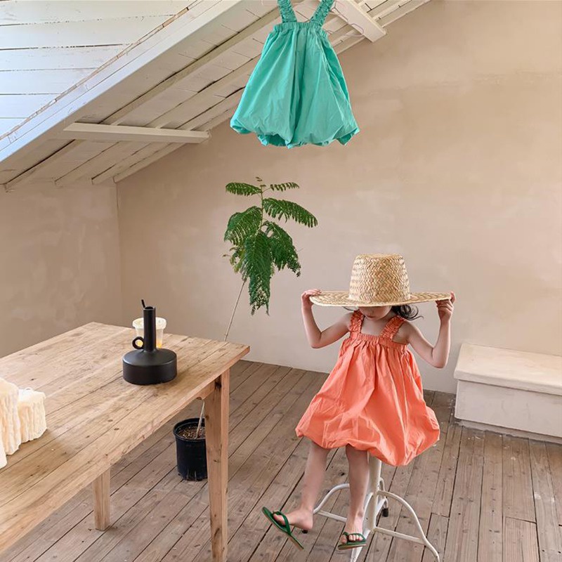 Đầm Hai Dây Họa Tiết Hoa Dễ Thương Phong Cách Phương Tây Thời Trang Mùa Hè Cho Bé Gái