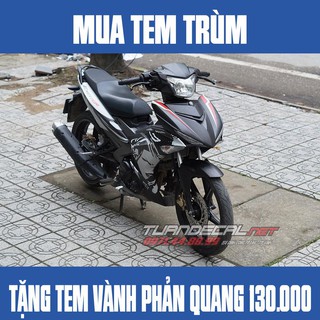 Tem Trùm Exciter 150 lady đen xám - Tặng tem vành phản quang trị giá 130.000đ