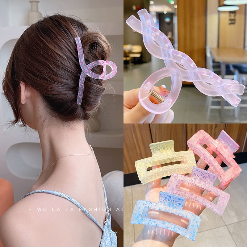 Kẹp tóc nhựa acrylic màu gradient thời trang Hàn Quốc