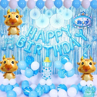 Set trang trí sinh nhật Bé Trai tuổi Trâu Combo trang trí sinh nhật Trang trí thôi nôi bé tuổi Sửu