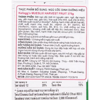 (Hộp 375g) Ngũ cốc Thái Lan Kelloggs Mueslix Harvest Fruit