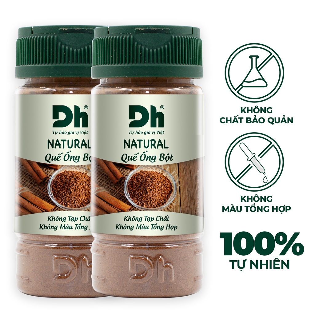 Combo 2 hũ natural quế ống bột 40gr Dh Foods gia vị ướp tự nhiên, nguyên liệu chế biến thực phẩm
