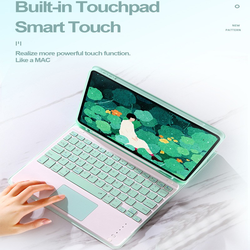 Ốp Máy Tính Bảng Có Bàn Phím Bluetooth Cho IPad 9.7 10.2 Gen 5 6 7 8 9 Air 2 3 4 Pro 9.7 10.5 11 12.9 vỏ bọc