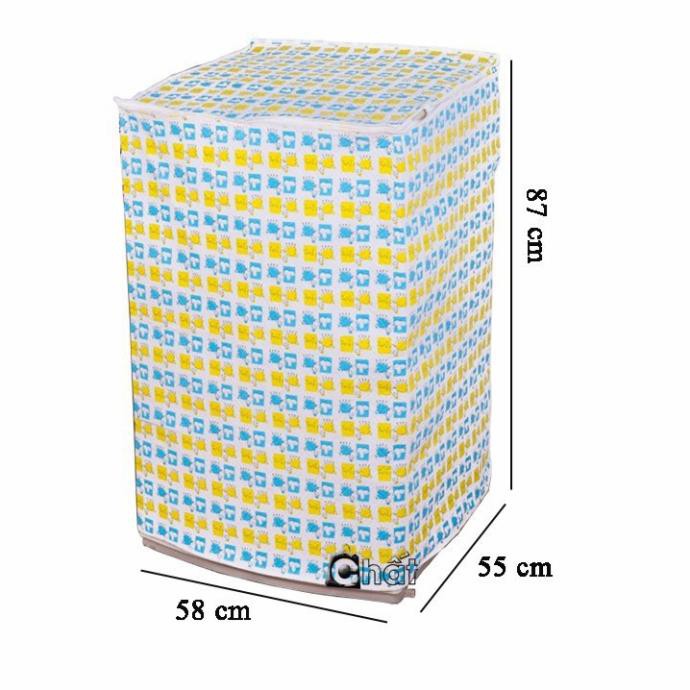 Áo trùm phủ bọc máy giặt lồng đứng (cửa trên) vải bạt bền đẹp chống nước