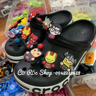 Nút cài trang trí dép jibbittz charm icon sticker lò xo siêu nhân (G33-G43)