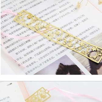 Bookmark cổ trang kim loại mỏng in họa tiết trang trí đẹp sang trọng