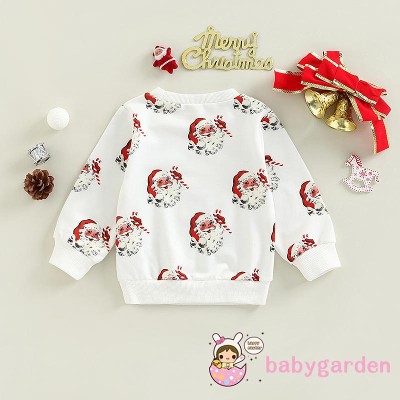 Áo Thun Tay Dài Cổ Thuyền In Họa Tiết Giáng Sinh Cho Bé 6 Tháng Đến 4 Tuổi