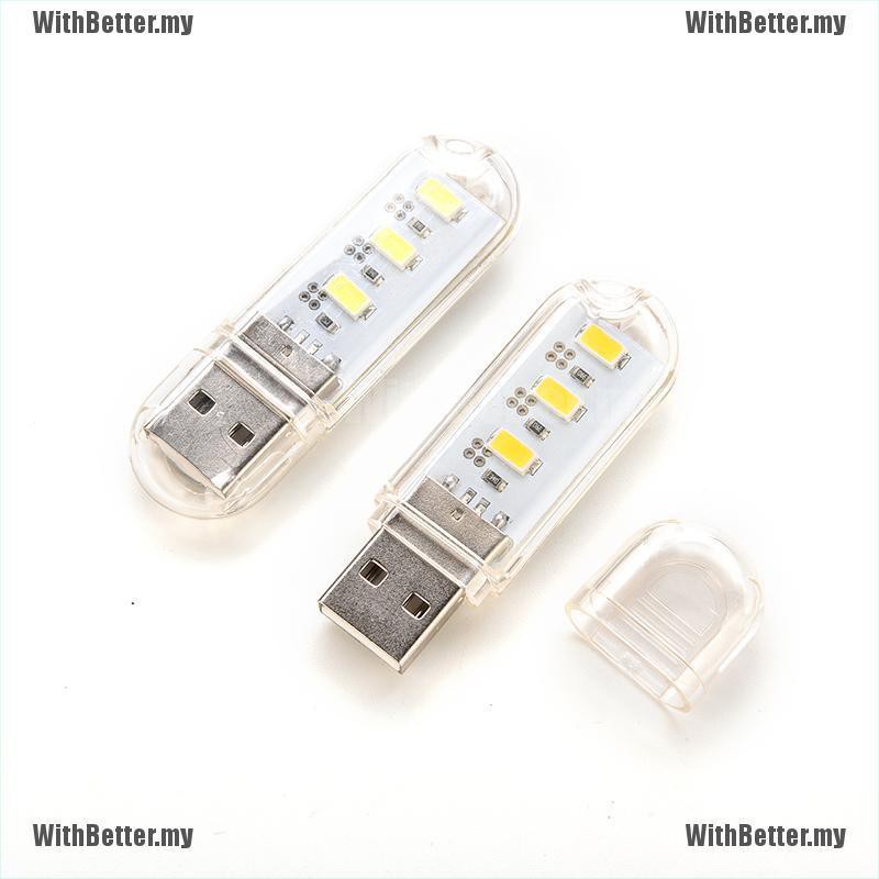 Đèn Led 3 Bóng Ánh Sáng Trắng Có Cổng Sạc Usb Tiện Dụng