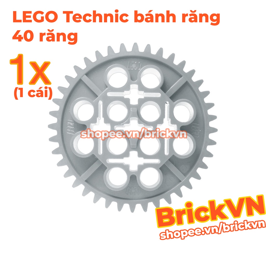 LEGO Technic Bánh Răng 40 Răng, Xám Nhạt - LEGO Technic Gear Wheel 40 Teeth ID 6195314 34432