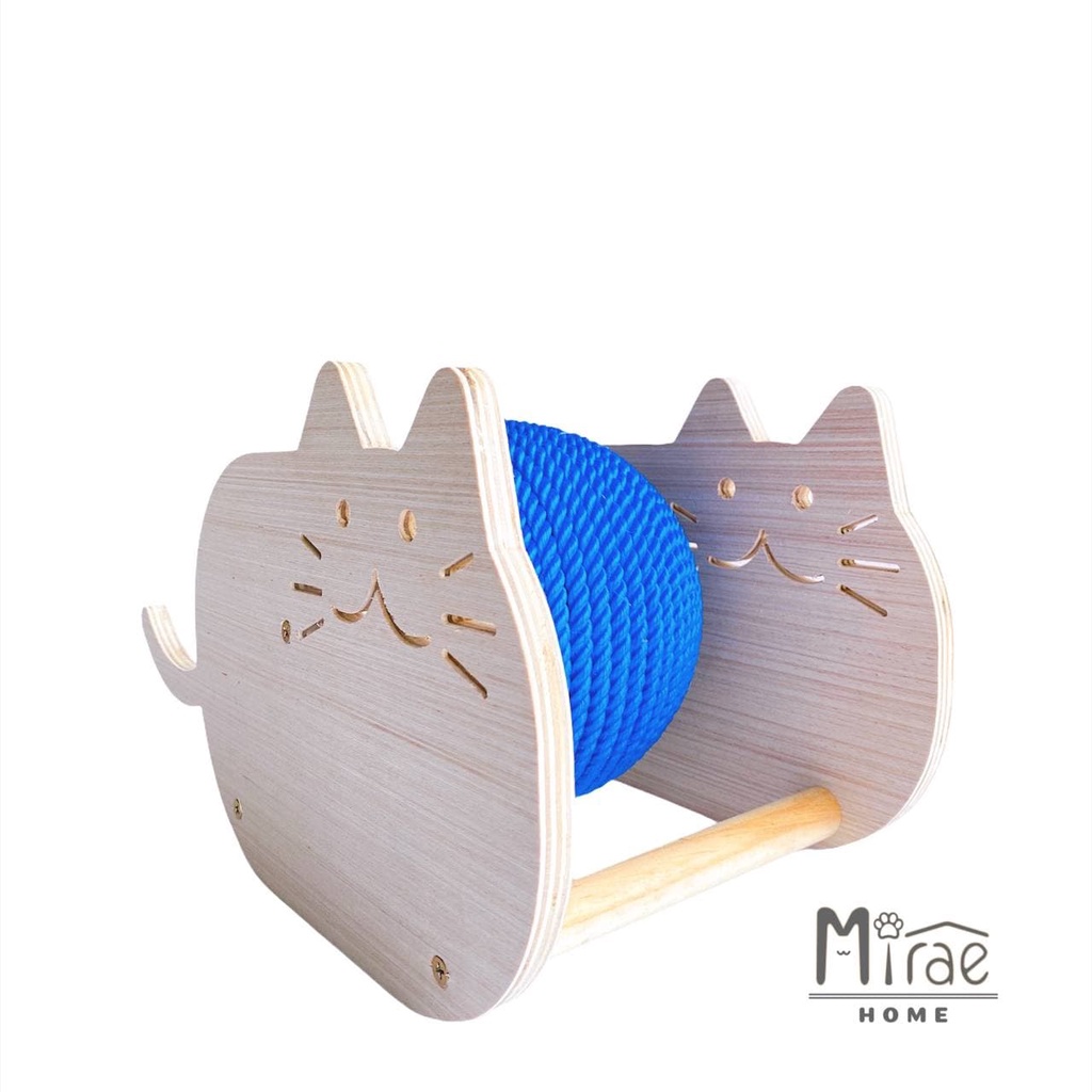 Đồ chơi cào móng, bàn cào móng cho mèo bằng gỗ Plywood chất lượng cao, cào móng hình bóng xoay tròn CM01 Mirae Home