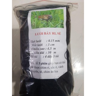 30m Lưới 3 Phân Bẫy Chim  ri, sắc ô, vành khuyên, sẻ, chim ăn lúa