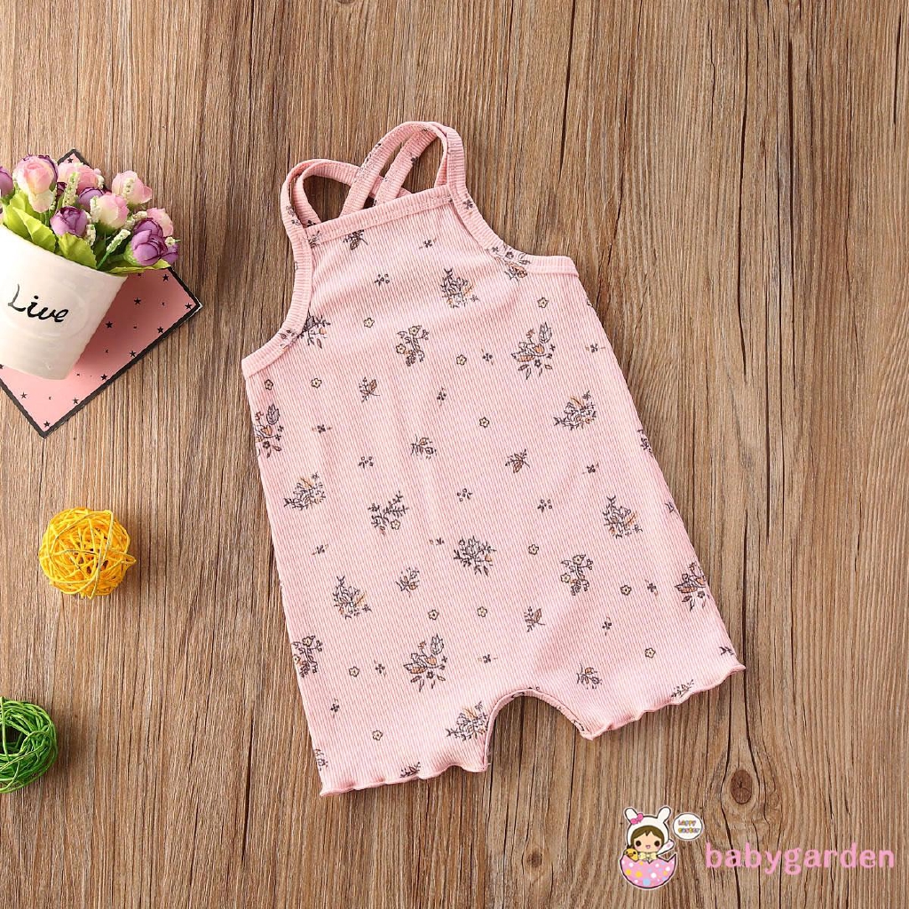 Bộ Áo Liền Quần In Hoa Cho Bé Gái Từ 0-18 Tháng Tuổi