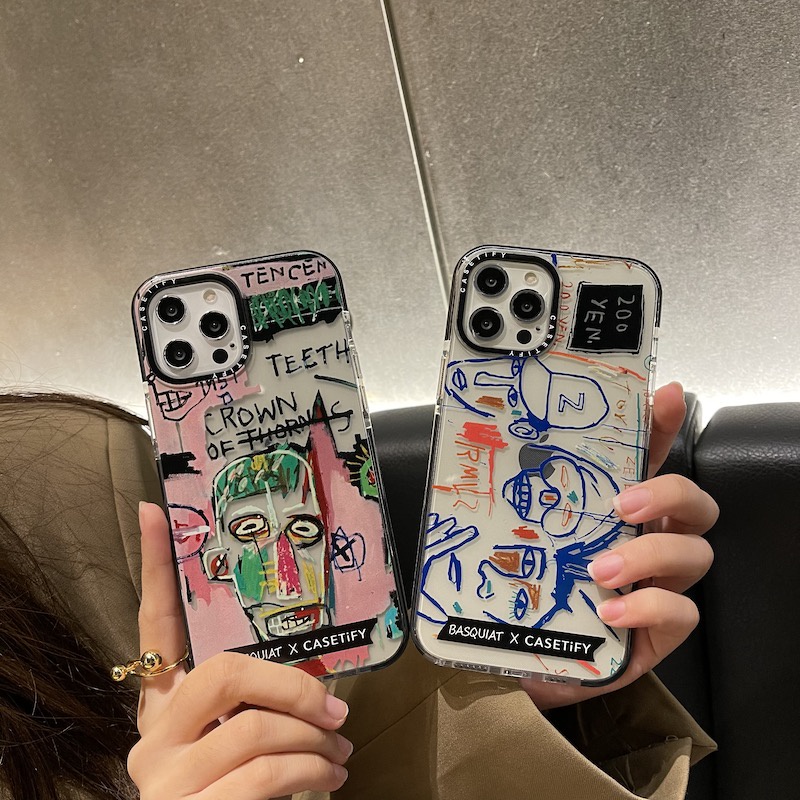 Ốp Điện Thoại Trong Suốt Họa Tiết Nghệ Thuật Basquiat Cho iPhone 15 14 13 12 11 Pro Max Mini X XS XR 6 6s 7 8 Plus