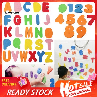 WJ_36Pcs/Set Alphabet Letter Arbic Numrals Bath Foam Puzzle Educational Kids Toy