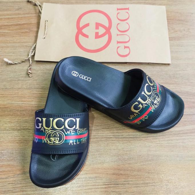 Giày Sandal Gucci Màu Đen Dập Nổi 36 Cho Nam Và Nữ