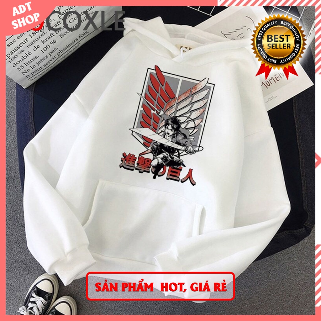 Top 4 Áo Hoodie In Hình Anime Attack On Titan Levi - Eren độc đẹp giá siêu rẻ
