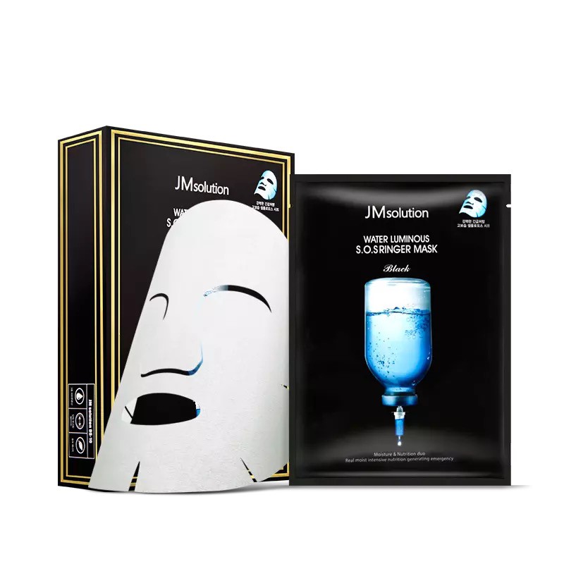 Combo 10 Mặt Nạ Cấp Nước Dưỡng Ẩm Và Làm Dịu Da JMSolution Water Luminous S.O.S Ringer Mask Black 35ml